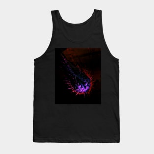 Digital collage and special processing. Fist full of spikes. Horror, bizarre. Dark and glowing. Red and blue. Tank Top